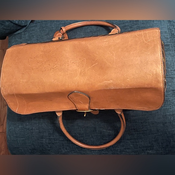 Gucci Diagonal GG Leather trim buckle Luggage 1970s - Picture 5 of 17